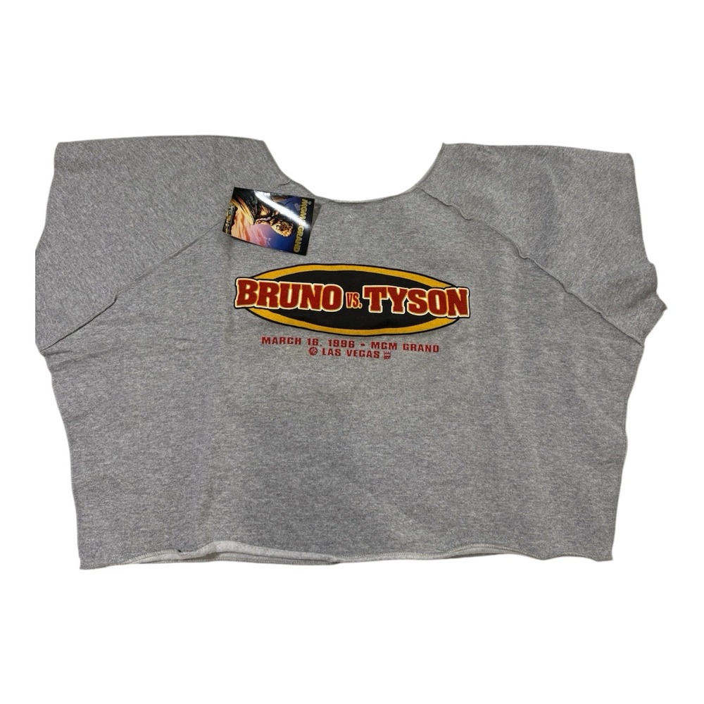 Vintage 1996 Bruno vs Tyson Cropped Pullover OSFA New w/ Tags Boxing Rare